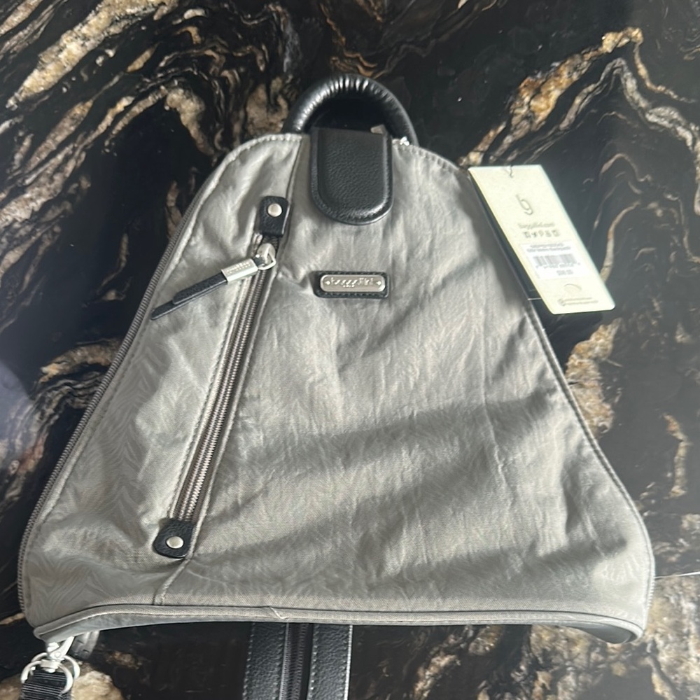 Baggallini Gray and Black Backpack Sleek Design
